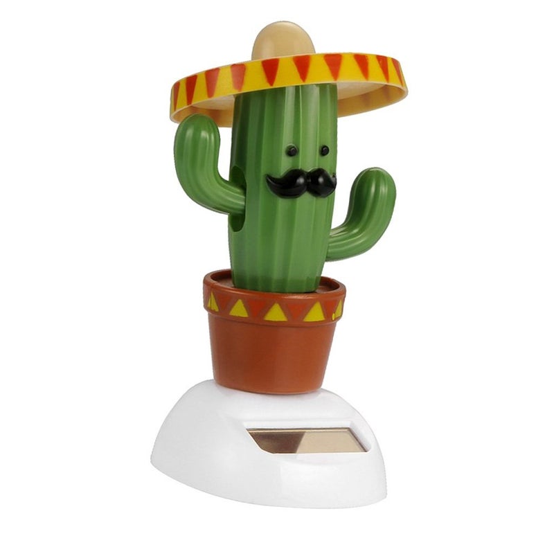 FRECI Cactus Solar Powered Shaking Head Dancing Car Ornament Dashboard Decoration Toy Gift - Cactus - Image 2